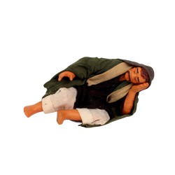 Hirte schlafend 5 cm aus Ton/Stoff