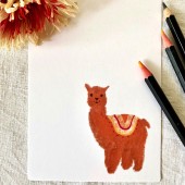 Postkarte kleine Alpaka