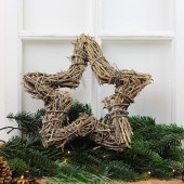 Deko Kranz Stern 32cm, Weihnachtsdeko rustikal