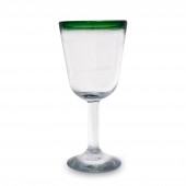 Cocktailgläser 2er Set grüner Rand, Mundgeblasene Gläser