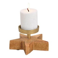 Kerzenhalter aus Metall auf Holz Stern