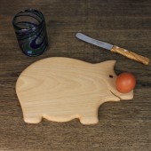 Frühstücksbrett Schwein aus Holz