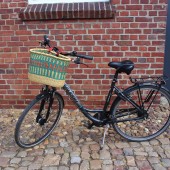 Fahrradkorb Amsterdam grün/orange