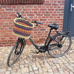 Fahrradkorb Amsterdam orange/olive/blau