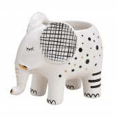 Blumentopf Elefant aus Keramik Weiß
