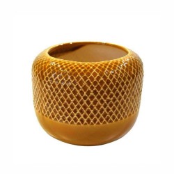 Dekovase aus Keramik Panal gelb