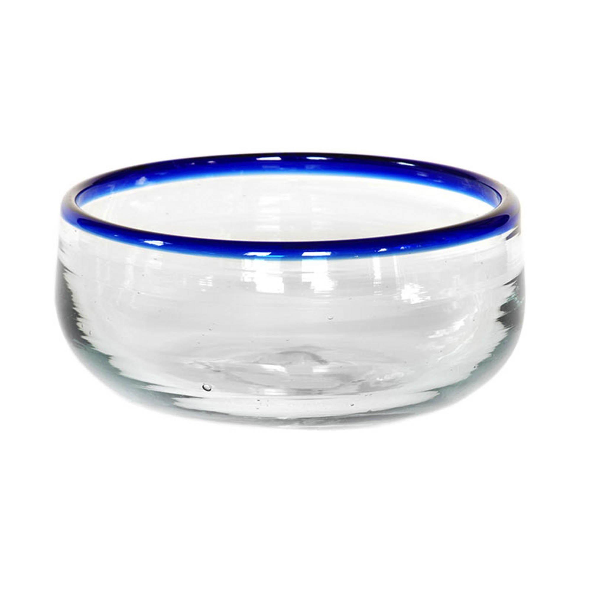 Müslischale aus mundgeblasenem Glas blau