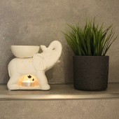 Duftlampe aus Keramik Elefant weiß