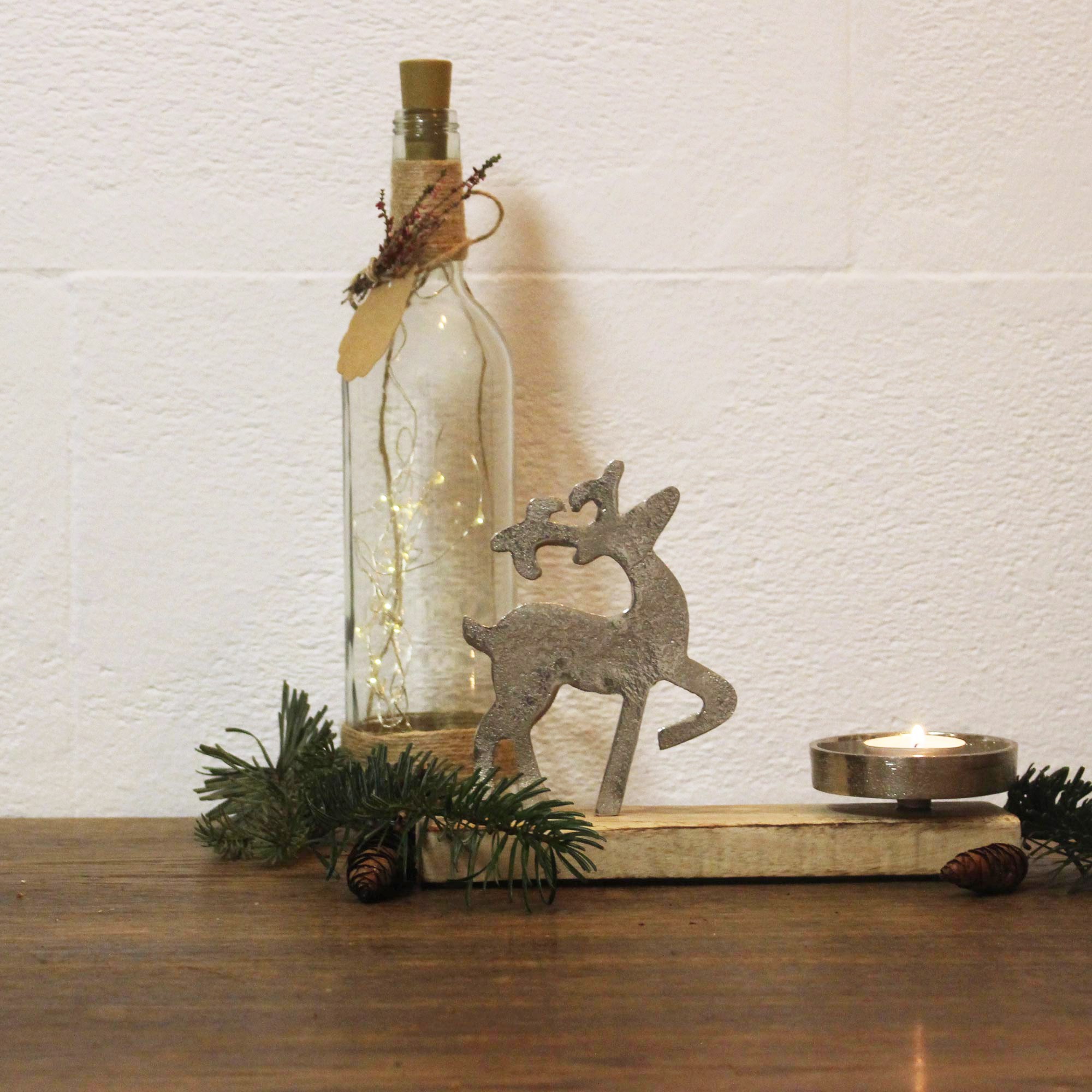 Teelichthalter mit Elch Motiv, Weihnachtsdeko kaufen