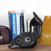 Handgemachte Dekofigur aus Mexiko Pelikan schwarz