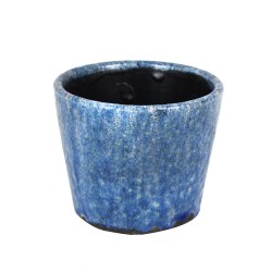 Blumentopf aus Keramik blau meliert 14cm Ocean