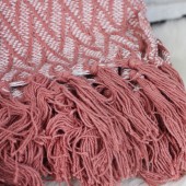 Wohndecke aus Baumwolle in rosa aus Indien