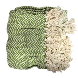 Wohndecke aus Baumwolle in grün aus Indien