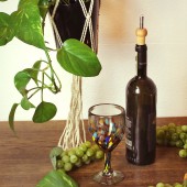 Flaschenausgießer für Wein - Öl - Essig | Stopfen mit Dosierer | aus Kork und Olivenholz