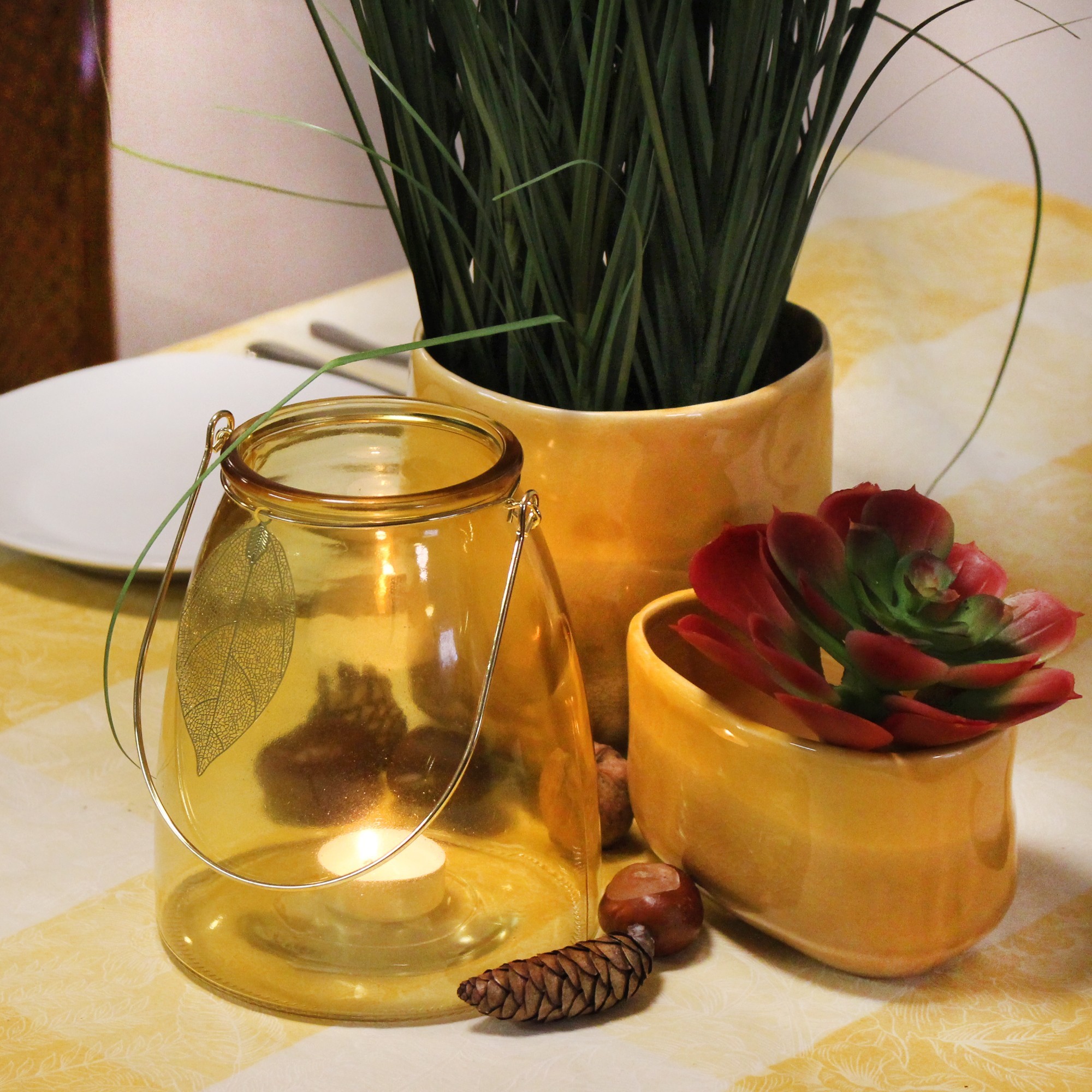 Blumentopf amber Keramik, oval kaufen