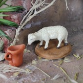 Krippentiere Schaf stehend 3,5 cm mit Platte