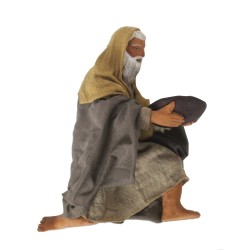 Krippenfiguren Bettler 12cm aus Ton/Stoff
