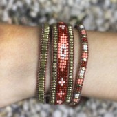 Armband aus Glasperlen Ludica braun