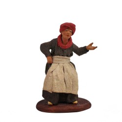 Krippenfigur Alte Frau 14/16 cm gebeugt