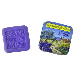 Natürliche Seife in Metalldose Lavendel Landschaft
