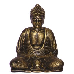 Dekofigur Buddha aus Resin mit Goldschimmer Yoga