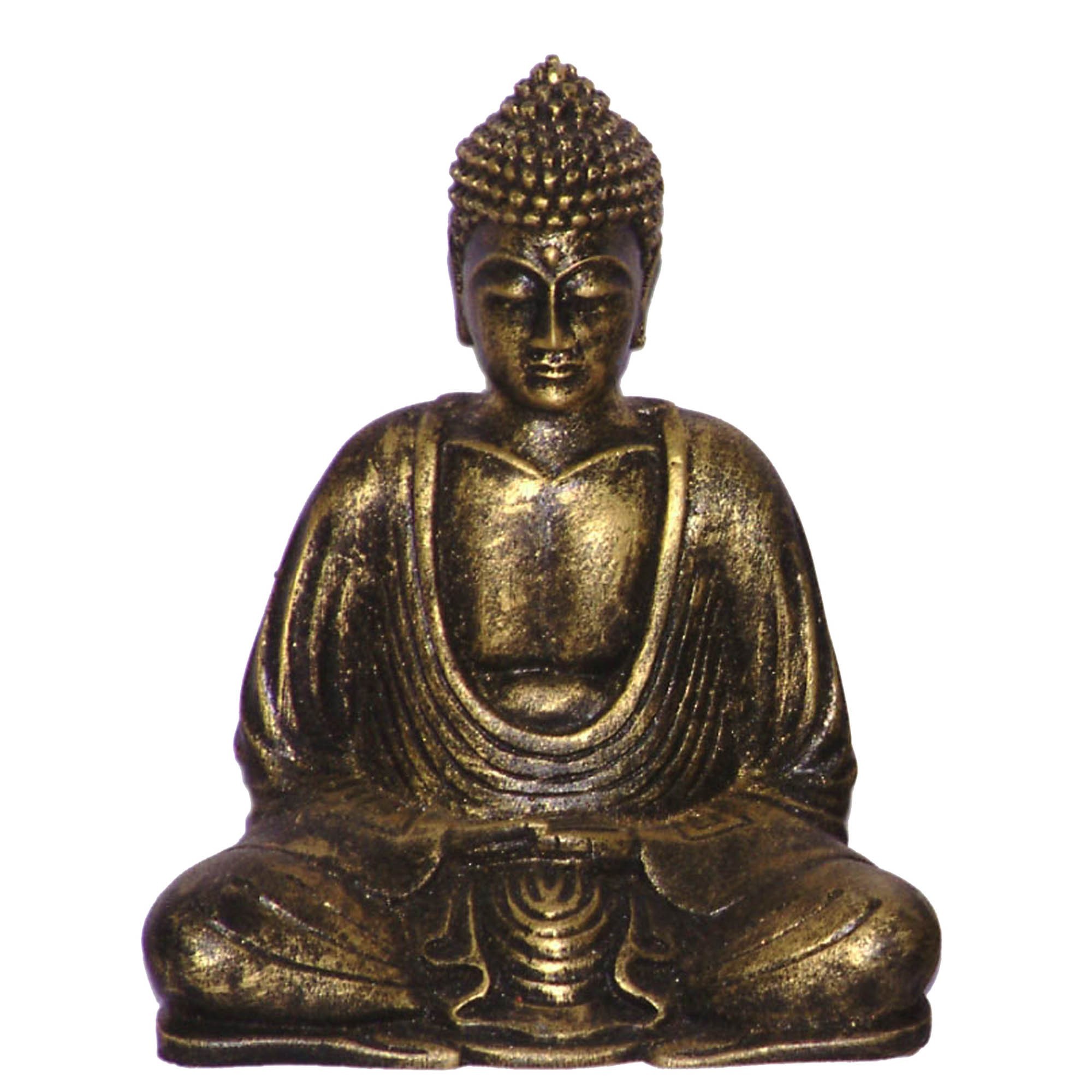 Dekofigur Buddha aus Resin mit Goldschimmer Yoga kaufen
