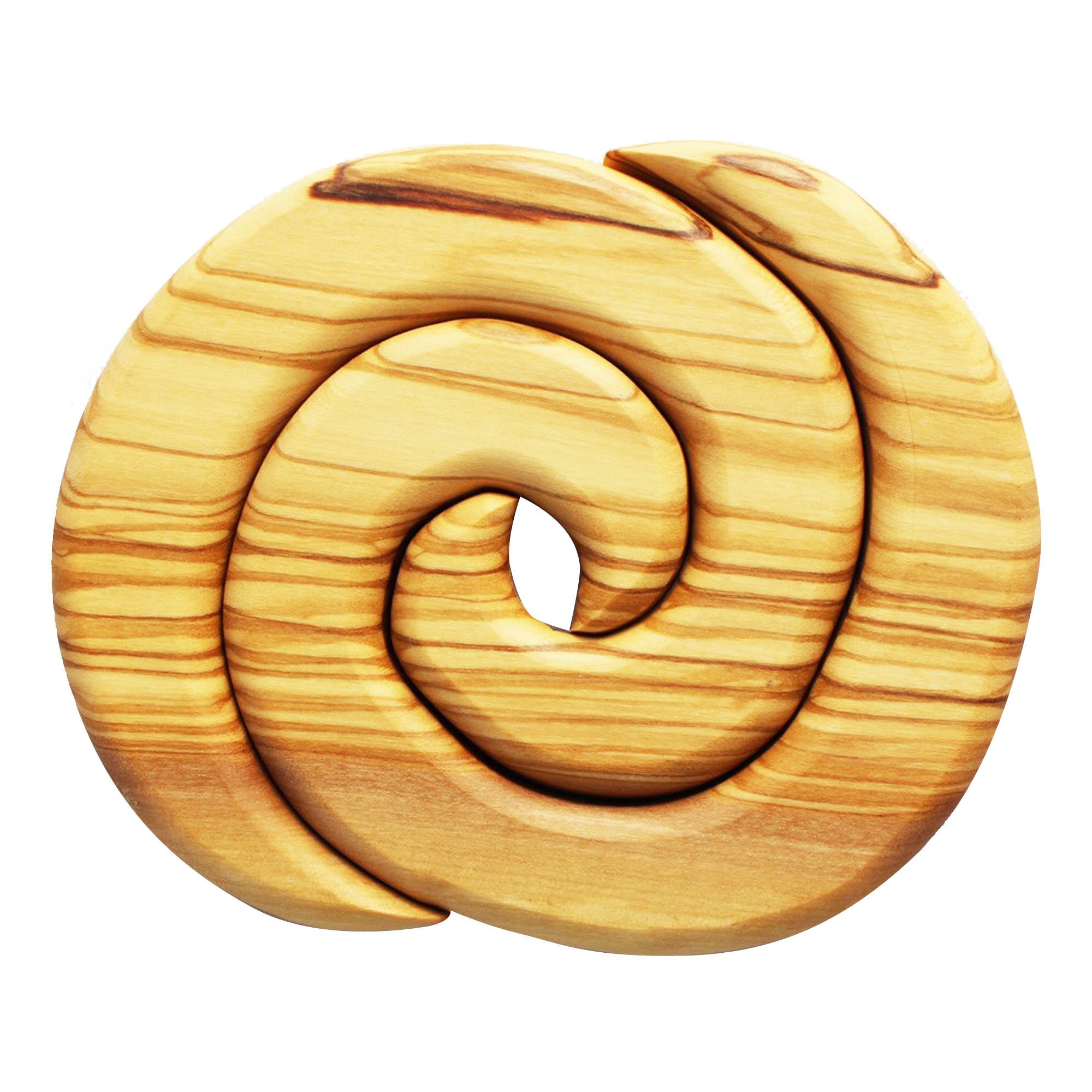 Topfuntersetzer aus Holz in Spiraleform rund - Olivenholz