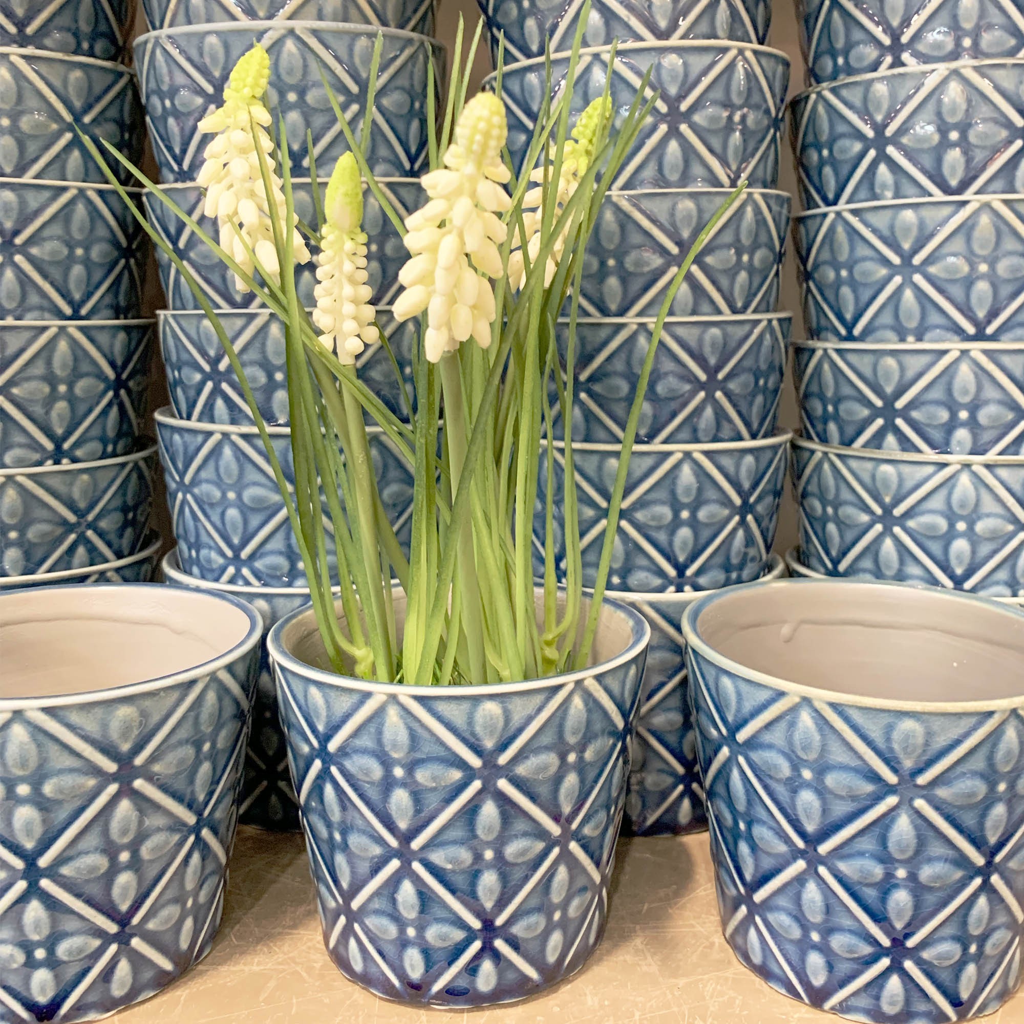 Blumentopf aus Keramik blau 10cm, handgemacht kaufen