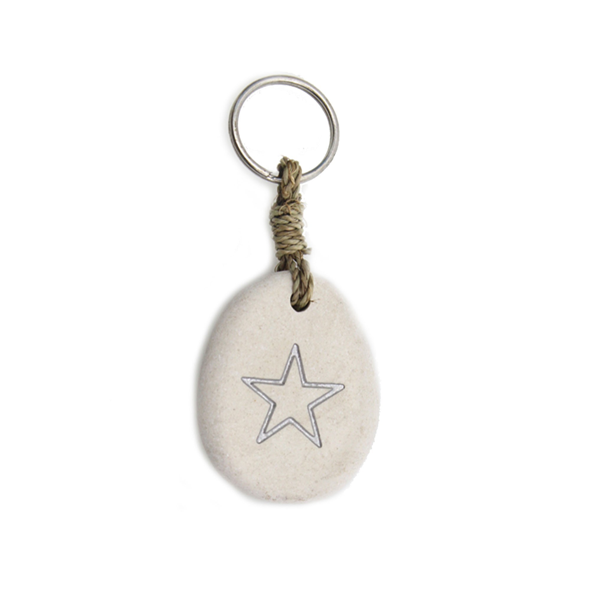Schlüsselanhänger aus Stein mit Gravur Stern