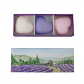 Naturseifen 3er Set Lavendel, Rose, Baumwollblüte