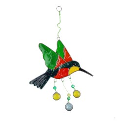 Handgemachte Suncatcher Kolibri aus Resin grün
