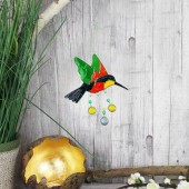 Handgemachte Suncatcher Kolibri aus Resin grün