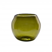 Mundgeblasene Glas Vase aus Mexiko grün 15cm