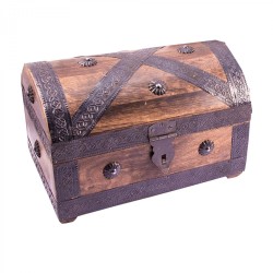 Piratentruhe aus Holz 16cm Antikoptik Medium
