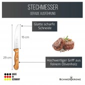Fleischmesser / Kochmesser mit Olivenholzgriff