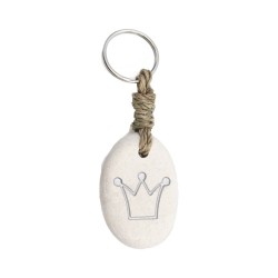 Schlüsselanhänger aus Stein mit Gravur Krone