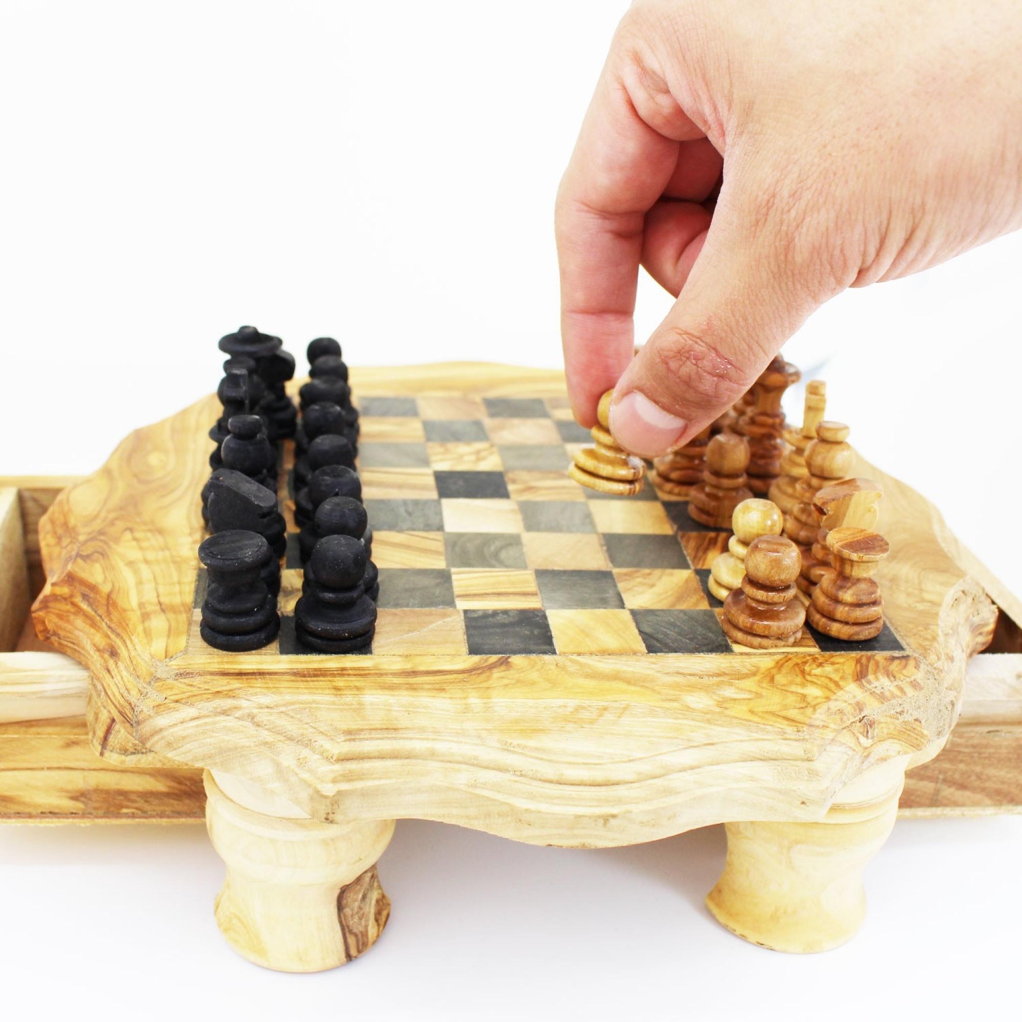 Schach Spiel aus Massivholz inkl. Schachfiguren 28,5 x 28,5 cm - Timmi  Spielwaren Onlineshop