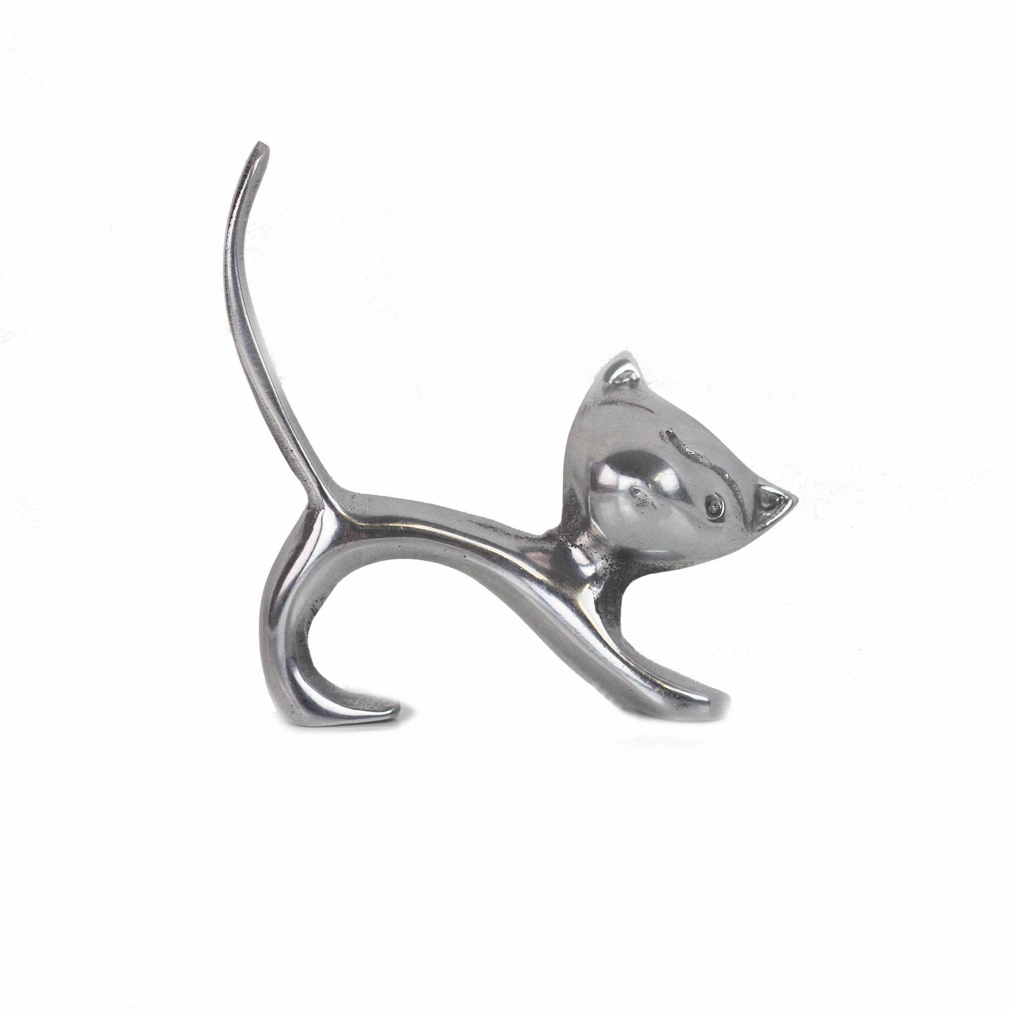 Katze Schmuckschale mit Katzenskulptur Ringhalter Schmuckhalter Schale Ring Edel 