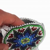 Huichol Halskette Damen weiß, Retro-Schmuck Mexiko