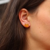 Ohrringe aus Bernstein Mariposa, Handmade Mexiko
