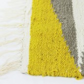 Handgewebter Teppich gelb aus Tunesien Schafswolle