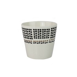 Becher aus Keramik weiß, Kaffetasse Puntitos
