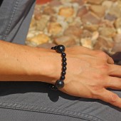 Perlen Armband aus Obsidian, Heilstein aus Mexiko