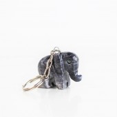 Schlüsselanhänger Elefant aus Onyx schwarz