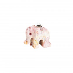 Schlüsselanhänger Elefant aus Onyx rosa