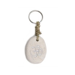 Schlüsselanhänger aus Stein mit Gravur OM Yoga