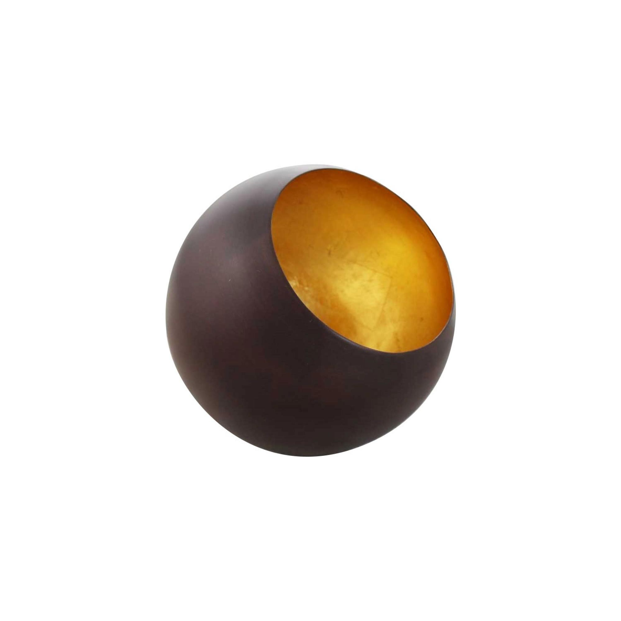 Teelichthalter | Globe bronzen/golden 9cm