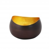 Teelichthalter/schale, Swing bronzen/golden 11 cm