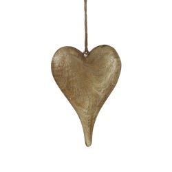 Herz  Fensterdeko aus Keramik und Holz groß