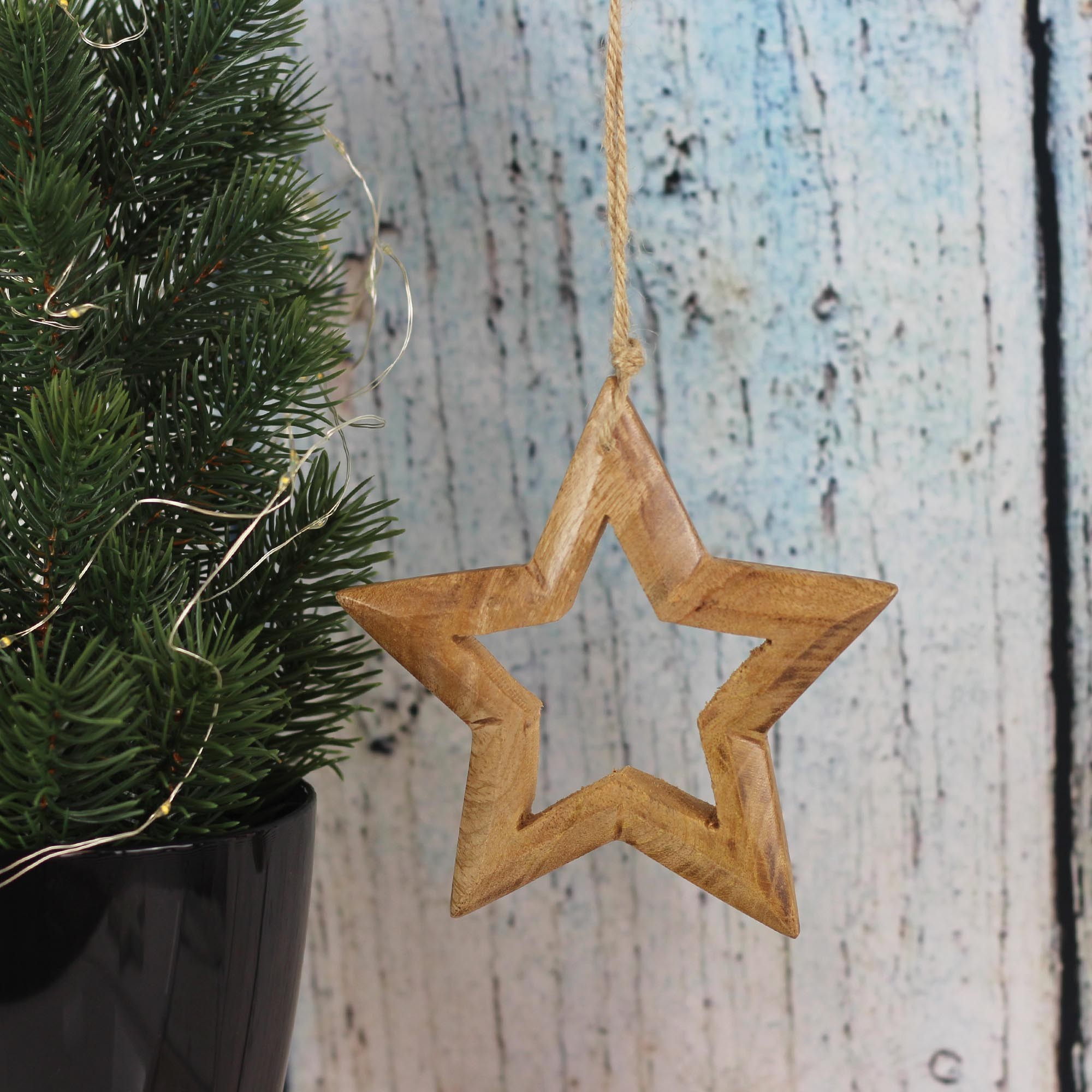 Fensterdeko Stern klein, Weihnachtsdeko aus Holz kaufen